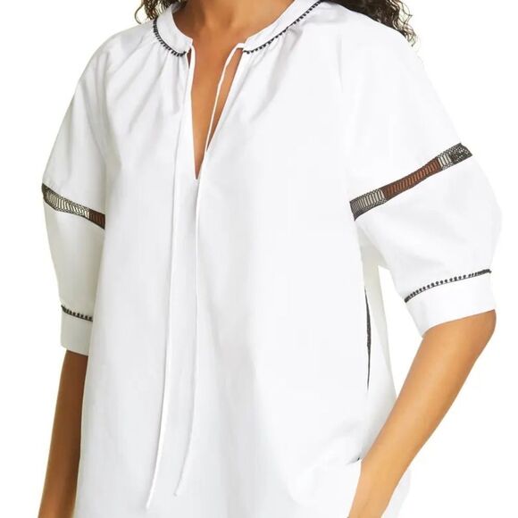 Judith & Charles magnolia B puff sleeve blouse white nwot - Picture 3 of 10